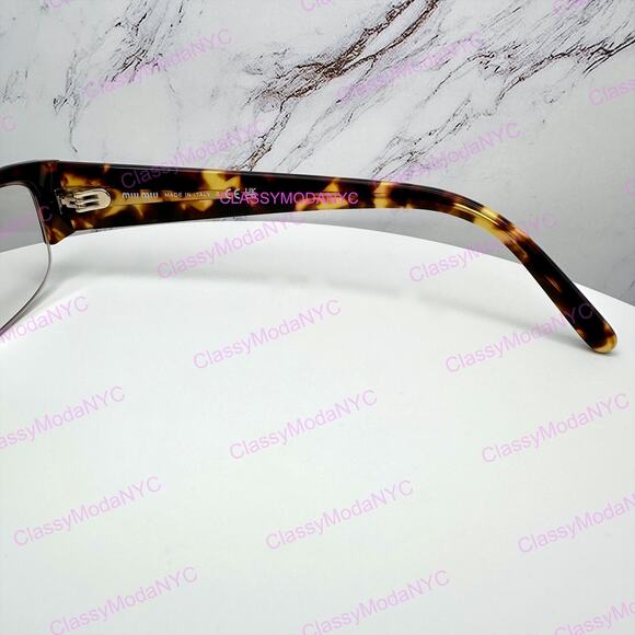 NEW MIU MIU Sunglasses Honey Havana Brown Vedette Clear Blue Light Lens main image 7